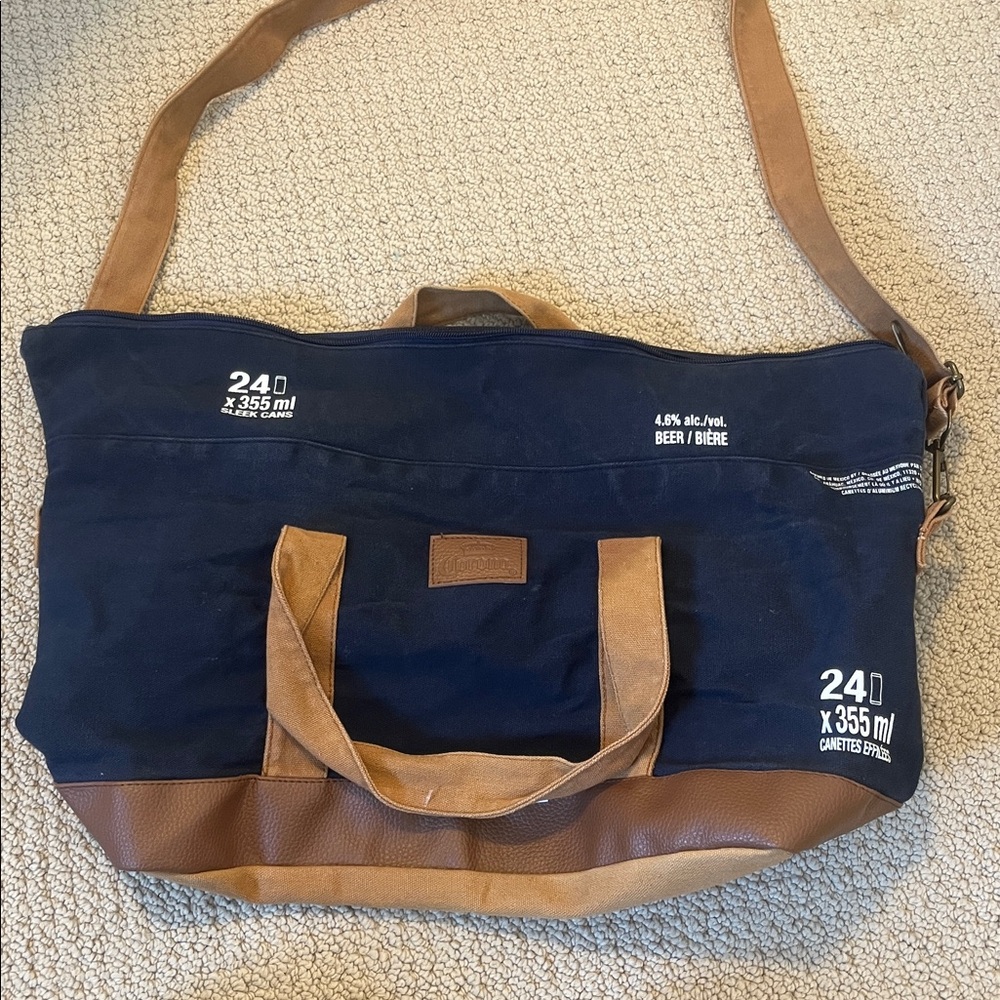CORONA Nixon Blue and Brown Duffel Bag Leather